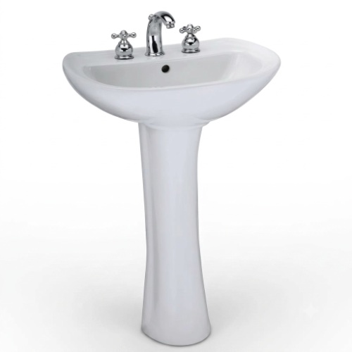Lavabo con Pedestal Fiesta para Manerales de 4 Pulgadas