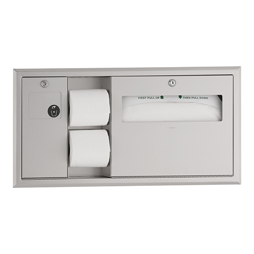 Dispensador triple empotrable (Papel y Cubre Asientos)