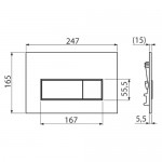 Pulsador Dual Negro Mate