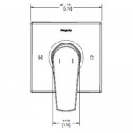Monomando para regadera sin desviador Quadratta